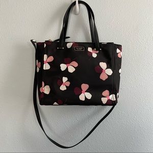 Kate Spade nylon black and flower purse